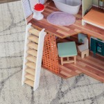 Casuta de papusi din lemn Marlow Dollhouse EZ Kraft Assembly cu lumini sunete si pat rabatabil Kidkraft